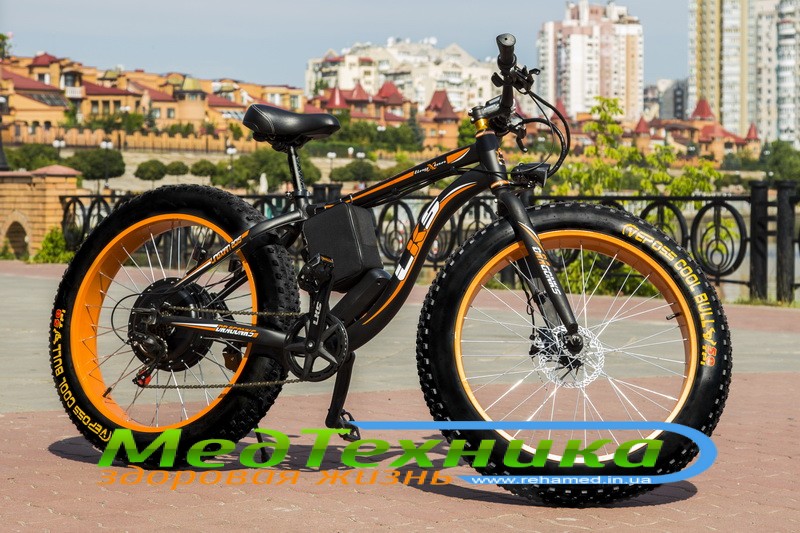 Электровелосипед LKS FATBIKE Electro Rear Drive (черно-оранжевый)