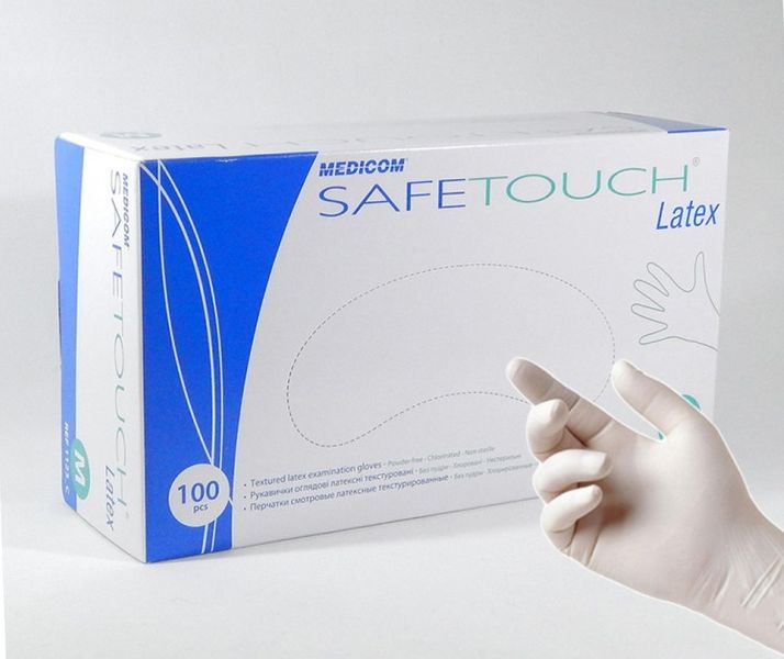 Рукавички латексні Medicom Safe-Touch Latex (500 пар, білі)